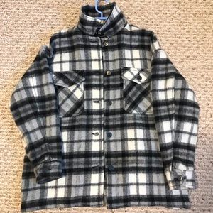 Zara Wool Blend Plaid Overshirt